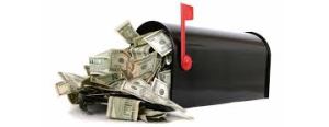 mail box with money