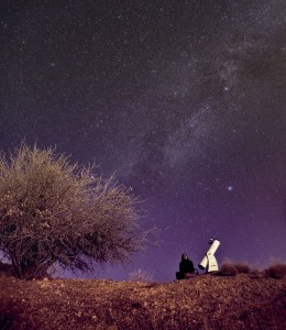 girl looking at stars