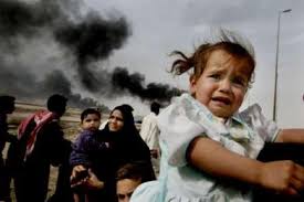 refugee scared child